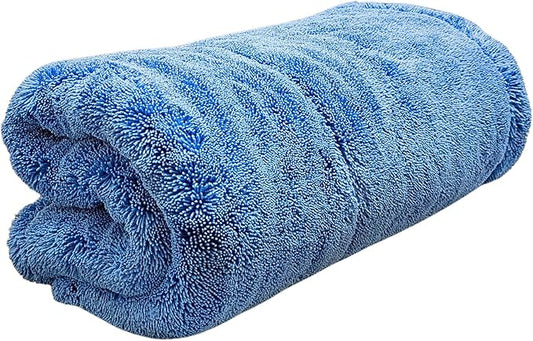 The Goat V2 - Heavy Duty Absorbent Microfiber Drying Towel, 70/30 Premium Korean Quality, for Cars Detailing, Trucks, SUV's, 27.5x27.5 inches, Twist Loop, 2300 GSM, Blue
