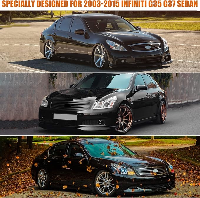Waterproof Car Covers Replace for 2003-2015 Infiniti G35 G37 Sedan, 6 Layers All Weather Custom-fit Car Cover with Zipper Door & Windproof Bands for Snow Rain Dust Hail Protection (G35/G37 Sedan)