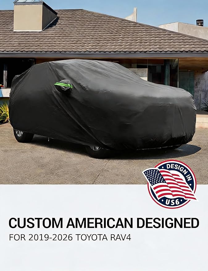 Proadsy Car Cover Compatible with RAV4 2019-2024 2025 2026 Windproof All Weather Waterproof Sun Rain UV Dust Snow Protection Outdoor Covers