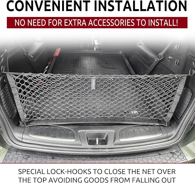 Envelope Style Trunk Mesh Cargo Net for Dodge Durango SXT GT SRT 1998-2026 - Car Accessories - Premium Trunk Organizers and Storage - Cargo Net for SUV - Vehicle Carrier Organizer for Dodge Durango