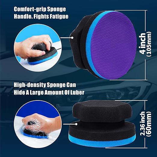 Synthetic Clay, 2-Pack Hand Clay Bar Pad for Car Auto Detailing, Cleansing, Paint Surface Prep Tool for Waxing & Polishing (Blue Purple)
