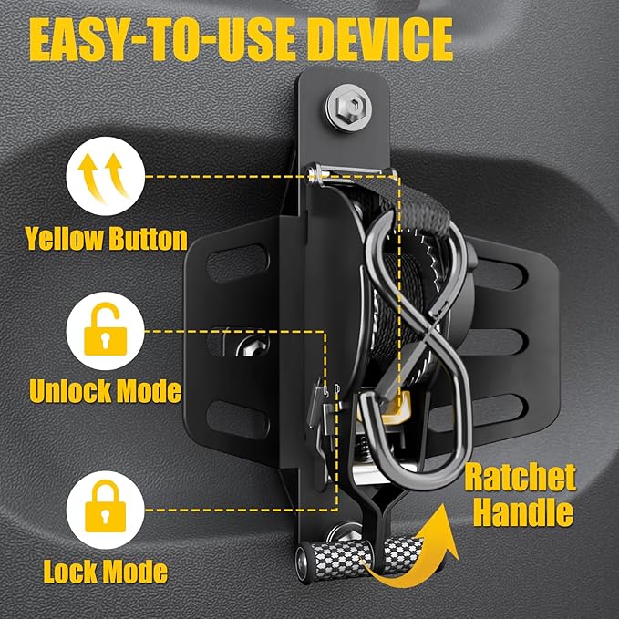 Retractable Ratchet Straps Compatible with 2009-2014 Ford F150 Retracting Straps 2PCS Auto Retract Securing Strap Tie Down System for 2013 F-150 Accessories