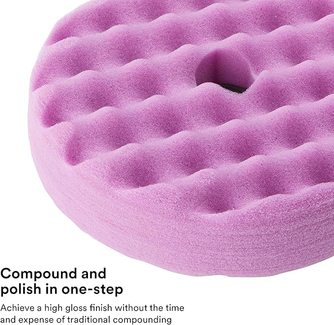 3M Perfect It 1 Step Foam Finishing Pad, 33034, Quick Connect, Surface Buffing, Collision Repair, High Gloss Polish, 6 in
