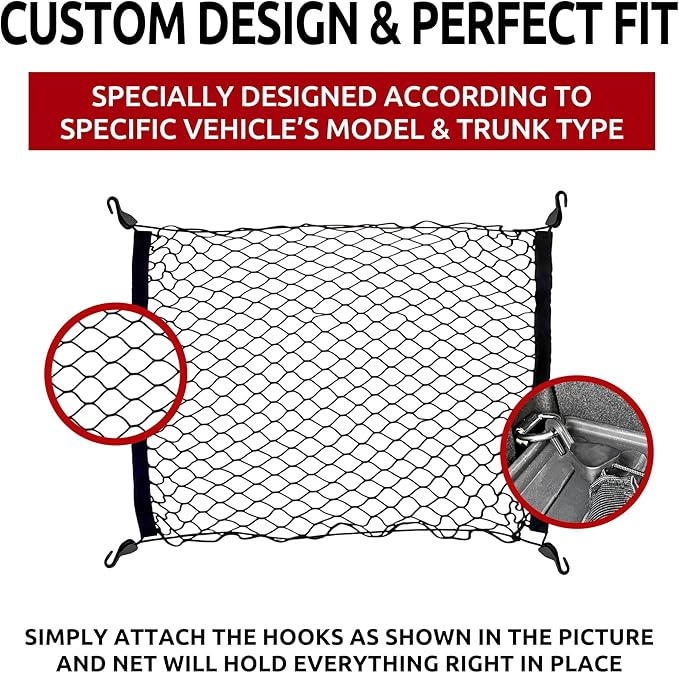 Rear Floor Style Trunk Mesh Cargo Net for Toyota Corolla Cross L LE XLE 2022-2025 - Car Accessories - Premium Trunk Organizers and Storage - Vehicle Carrier Organizer for Toyota Corolla Cross