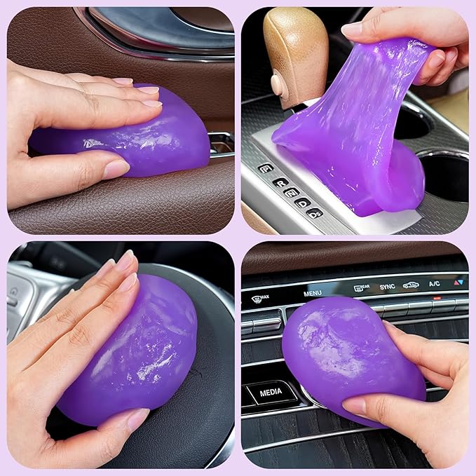 Car Cleaning Gel Car Cleaning Putty Car Putty Car Interior Cleaner Car Slime Car Detailing Kit Car Accessories Gifts for Men Women Stocking Stuffers Purple