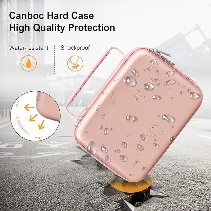 Canboc Carrying Case for Halo Bolt 58830/57720/44400/ACDC Max 55500 mWh Portable Car Jump Starter, Phone Laptop Charger Power Bank Holder for Jumper Cable, AC Wall Charger, Rose Gold