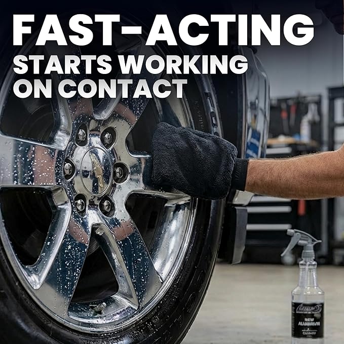 LANE'S New Aluminum Car Wheel Cleaner | Acid Rim Cleaner and Brightener | Brake Dust, Oxidation & Rust Remover for Motorcycles, Cars, Trucks | Shines & Eliminates Hard Scrubbing | 32oz, 2 Pack