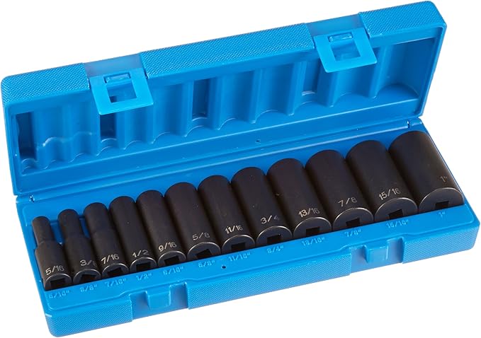 Grey Pneumatic (1202D) 3/8" Drive 12-Piece 12-Point Deep Socket Set
