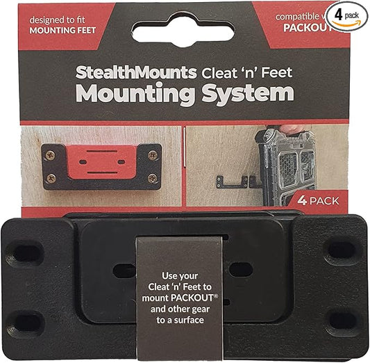StealthMounts Cleat 'n' Feet Mounting System (4 Pack) | Tool Box Storage System | Mount Anywhere | Compatible with Milwaukee Packout