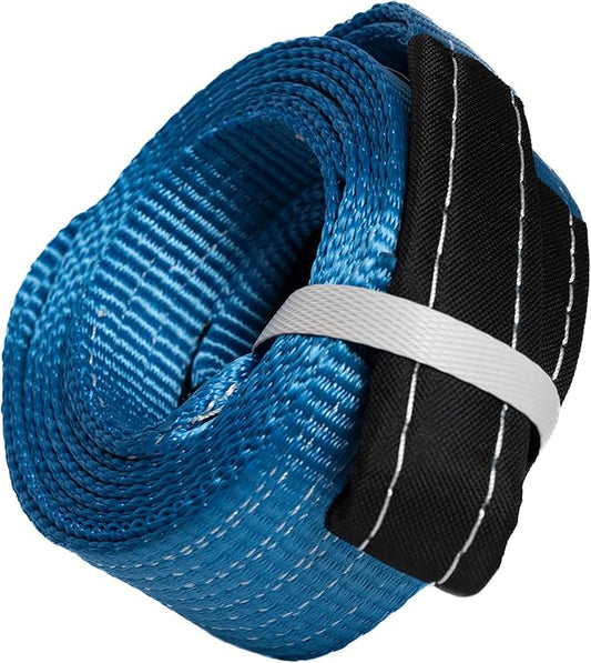 HiGear 9 Ton 3 Inch X 10 Ft. Polyester Tow Strap Rope 2 Loops 14,000lb Towing Recovery (3in 10ft 3x10, Blue)
