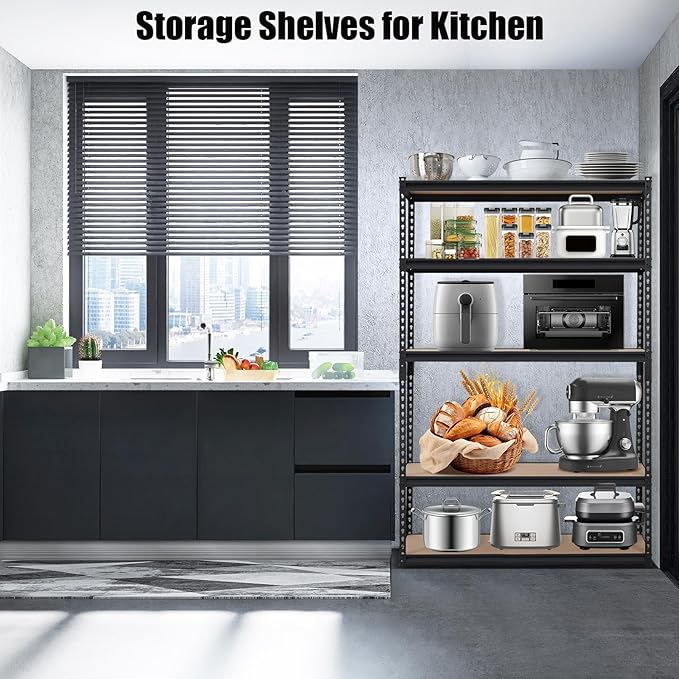 Towallmark Garage Shelving, 48 x24 x 72 Storage Shelves, Heavy Duty Storage Shelving, Durable Storage Shelves, Rust-Resistant Design, Easy Assembly