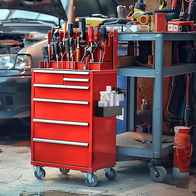 Mayouko Magnetic Aerosol Spray Can Holder, 8.3" x 3" x 4.4", Magnet Toolbox Bottle Holder, Toolbox Storage Shelf for Chest, Garage, Workspace