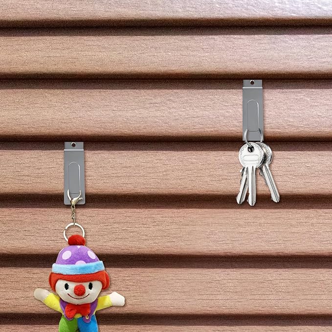 Slatwall Utility Hooks, 10pcs Metal Notch Picture Display Hooks Commercial Slatwall Picture Hook Hangers Painting Hook for Photo Frame Painting Arts Center Slat Panel (Silver)