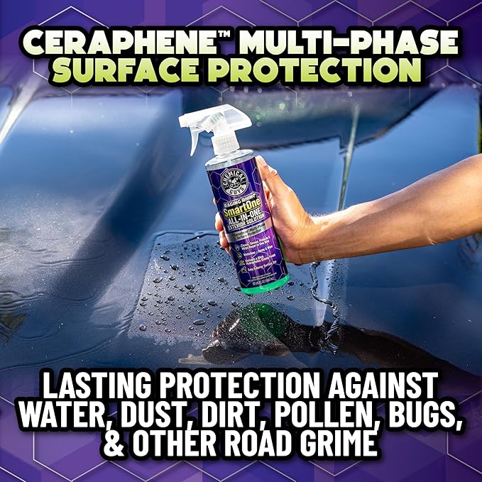 Chemical Guys Raging Rhino Waterless Car Wash, Quick Detailer & Spray Protectant, No Rinse Exterior Cleaning Solution for Paint, Glass, Wheels, Plastic & Chrome (Spray, Wipe, Shine & Protect) 20 Fl Oz