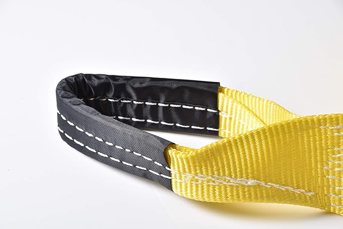 9 Ton 3 Inch 30 Ft. Polyester Tow Strap Rope 2 Loops 20,000 lb Towing Recovery by Alfa Wheels (3in 30ft 3x30 Yellow)
