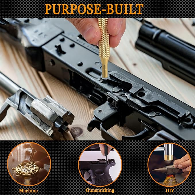 Torque Screwdriver & Pin Punch Set, Elite Gunsmithing Tools Absolute Combo for Gun Maintenance, Scope Mounting, DIY, Include S2 Bits, Brass and Steel Pin Punches, Hammer set