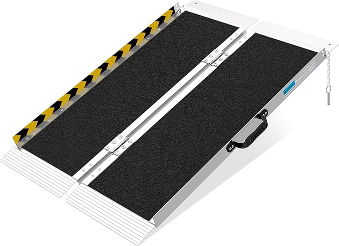 Portable Wheelchair Ramp 3FT, Non-Slip Aluminum Folding Handicap Ramp for Home Steps, 600LBS Capacity Threshold Ramp for Doorways, Stairs, Scooters