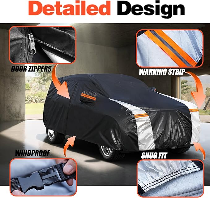 Toyota RAV4 Car Cover 100% Waterproof All Weather, Gift with Towel, 10 Layers Car Cover Custom Fit 2006-2026 Toyota RAV4, Outdoor Full Exterior Cover Rain Sun UV Protection with Door Zipper.