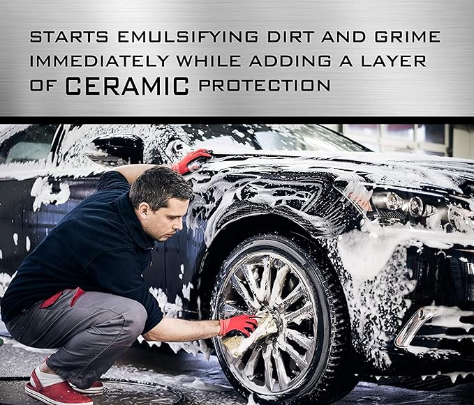 Car Wash Soap 2-Pack - Includes Two, 50 Fl Oz Bottles of Professional Ceramic Car Wash Soap for Auto, Cars, Motorcycles, RV's and Boats - pH Neutral Formula - Rejuvenates Paint and Ceramic Coating for Cars