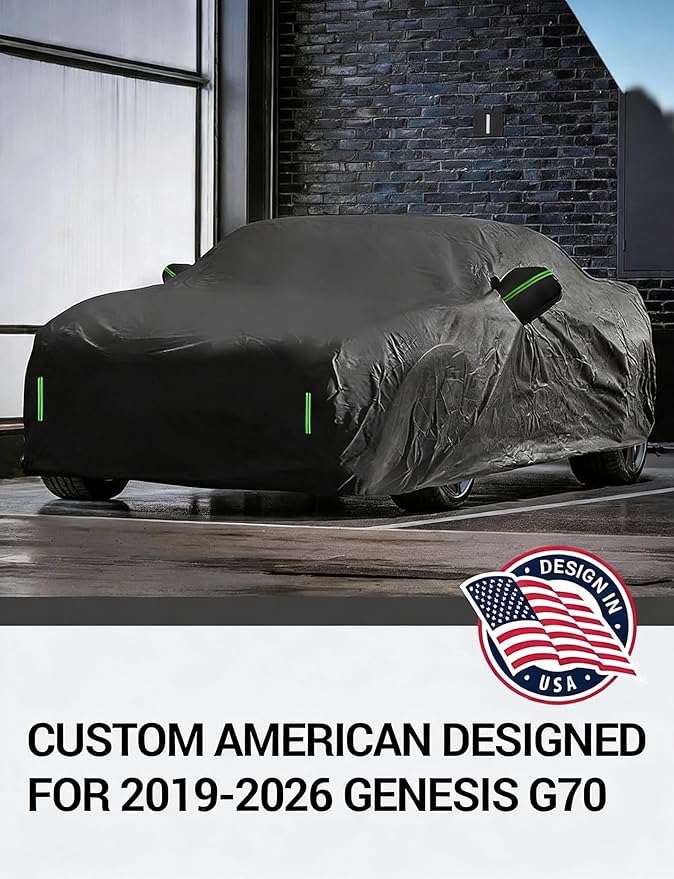 Proadsy Car Cover Custom Fit for 2019-2025 2026 Genesis G70, Waterproof All Weather for Automobiles, Full Exterior Cover Rain Snow Sun Protector Indoor Outdoor Car Cover