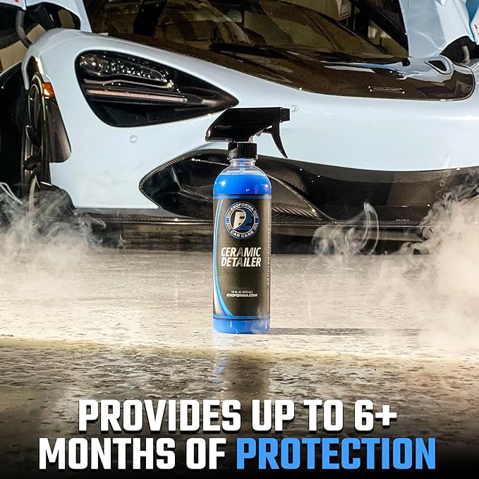ExoForma Ceramic Detailer - SiO2 Ceramic Spray Wax Sealant, Delivers High Gloss, Superior Durable Protection & Hydrophobic Action - Extends Coating Lifespan - For Cars, Boats, ATVs & RVs, 16 oz