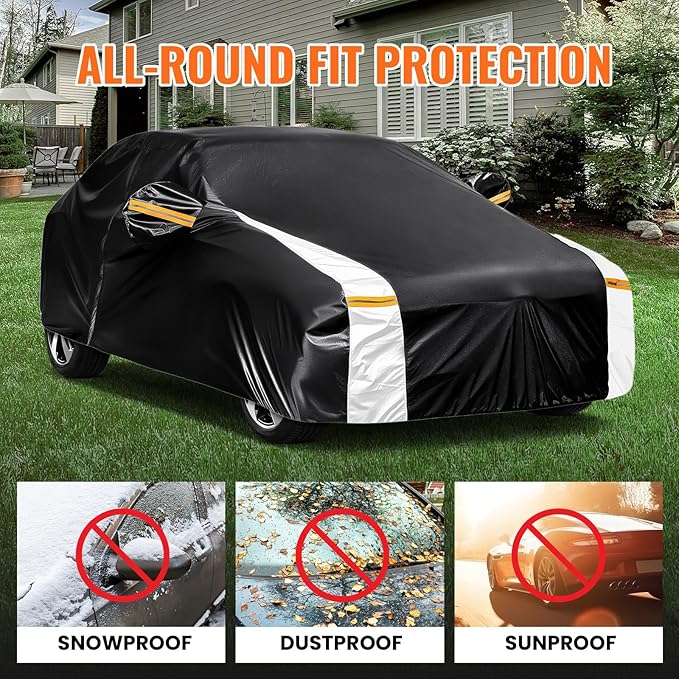 Mercedes Benz GLE Car Cover 100% Waterproof All Weather, Gift with Towel, 10 Layers SUV Car Cover Custom Fit 2015-2026 GLE 350/450/580, 63/53AMG, Outdoor Cover Rain Sun UV Protect with Door Zipper.