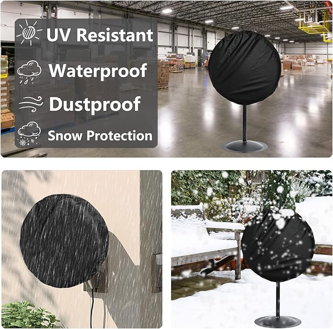 Bitubi Wall Mount Fan Cover,Waterproof Outdoor Fan Covers,Compatible for 18-20 Inch Industrial Fan and Pedestal Fan,Heavy Duty 600D oxford Dustproof Fan Cover,Black