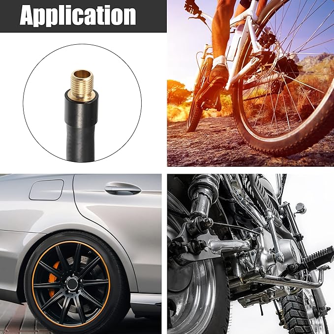 X AUTOHAUX 60cm Threaded Tire Inflator Extension Hose Chuck Adapter Air Pump Tube Tire Valve Connection Pipe for Car Truck Bike MTB Copper Rubber