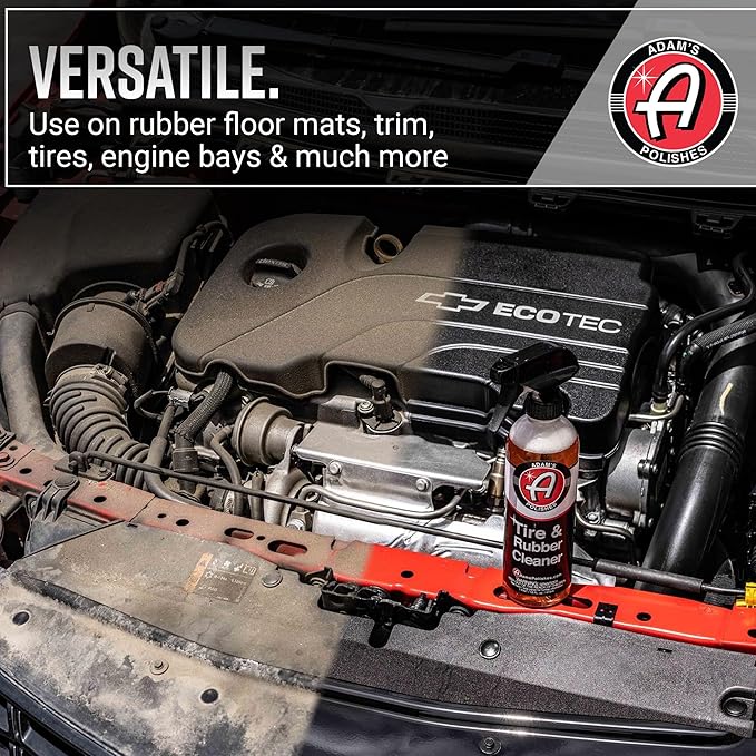 Adam's Polishes Tire & Rubber Cleaner (Gallon) - Removes Discoloration From Tires Quickly - Works Great on Tires, Plastic Trim, and Rubber Floor Mats