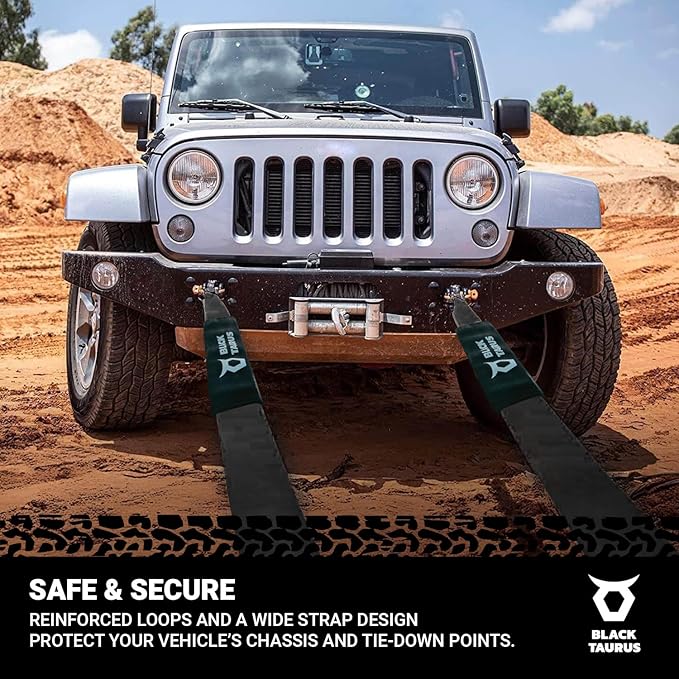2-3/8" x 30 ft Elastic Snatch Strap – 17,600-lb Heavy-Duty Off-Road Kinetic Tow Strap, 100% Nylon with 20% Stretch & Reinforced Loops for Jeep, Truck, UTV/4x4 Vehicle Recovery (Black)