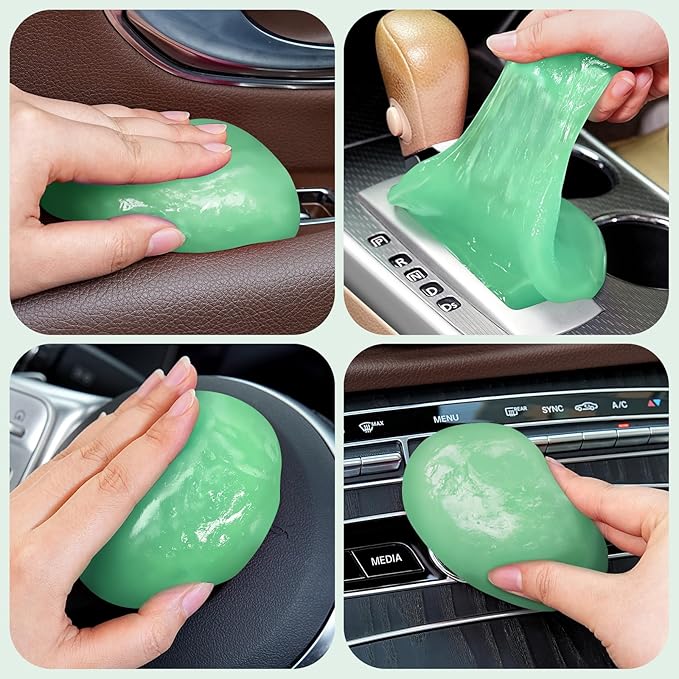 Car Cleaning Gel Car Cleaning Putty Car Putty Car Interior Cleaner Car Slime Car Detailing Kit Car Accessories Gifts for Men Women Stocking Stuffers Green