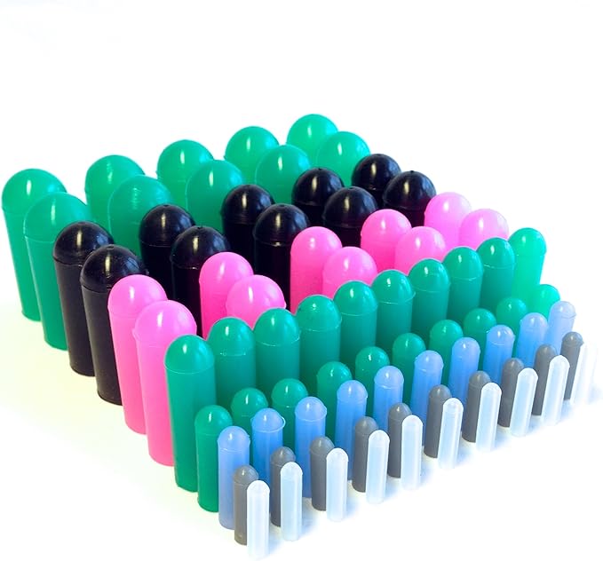 High Temp Masking Supply 160 Piece Silicone Rubber Plug and Cap Set - 1/16" to 3/4" Range - for Powder Coating, Painting, Ceramic Coating, Sealing Holes - Non-Toxic, Flexible, Reusable