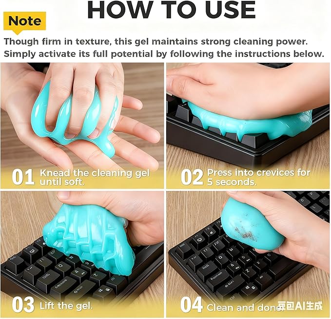 ASFSKY Car Cleaning Gel (Green,Magnolia) Cleaning Putty Universal Dust Cleaning Car Interior Cleaner Keyboard Dust Remover Car Slime Gifts for Women Girl Men（1 Pack）