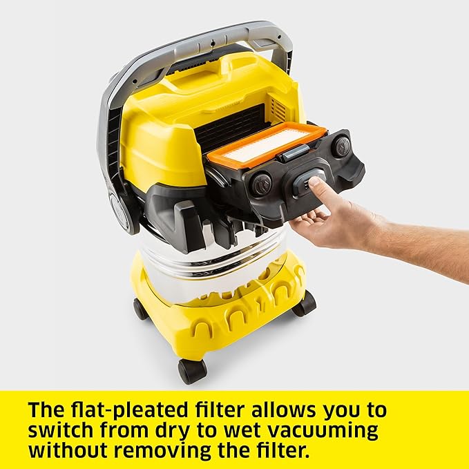 Kärcher Shop Vacuum WD 6 P S, 7.9 Gal, 6.2 Peak HP, 37 ft Reach, Wet Dry Vacuum Cleaner, Heavy Duty, Blower Function, Crevice Tool, Floor Nozzle Great for DIY Projects and Workshops