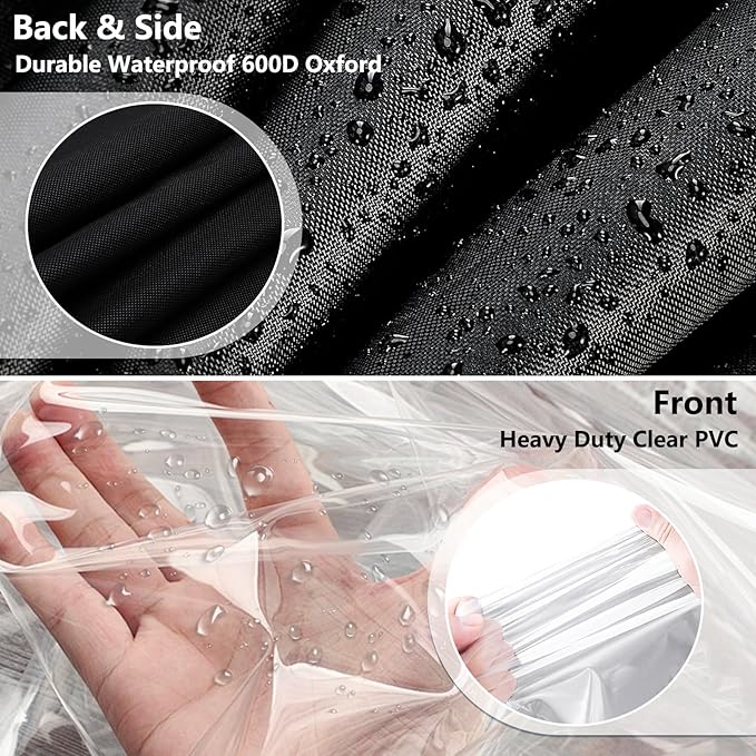 Wire Rack Covers,Heavy Duty 600D Dustproof Waterproof Storage Rack Covers for Metal Shelves,Storage Shelf Cover with Zipper for Wire Shlef,36''W x 19''D x 62''H,Black with Clear Front