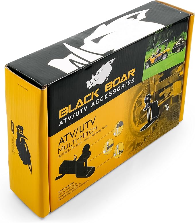 Black Boar ATV/UTV Mount with Hitch Ball and Winch Strap Loop (1 7/8" Ball, 1 1/4" Shank) (66026)