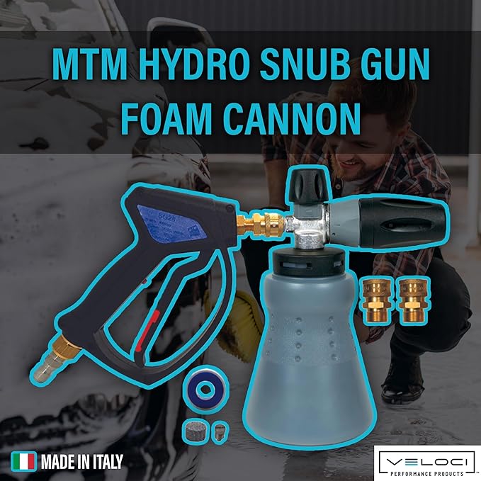 MTM Hydro Wide Mouth PF22 Foam Cannon and SG28 Trigger Gun Kit for Pressure Washer Commercial Grade Made in Italy