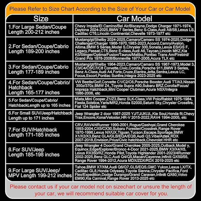 Full Enclosed Car Covers Universal Fit C4 C5 C7 C8 Corvette,Civic,Corolla,Mazda 3,911,3 Series,Forte,Cruze,Elantra,Jetta,Sentra,Escort,Audi A4,Model 3 Sedan/Coupe/Cabrio Length 177-189 inches