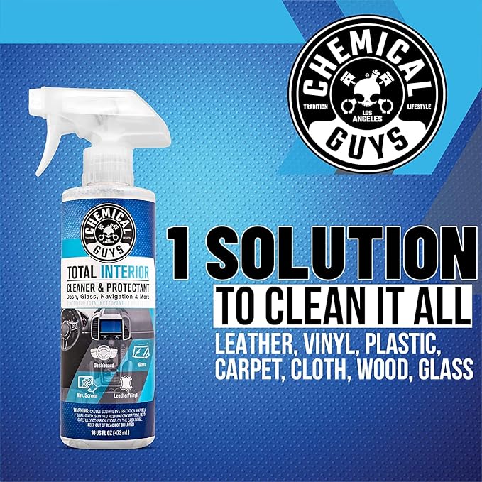 Chemical Guys Total Interior Cleaner and Protectant, Interior Car Cleaner Cleans & Protects Leather, Vinyl, Plastic, Rubber, Glass with a Showroom Finish, Safe for Trucks, SUVs, RVs & More, 128 oz
