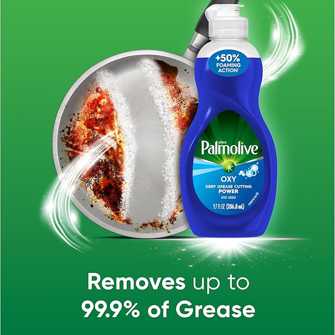 Palmolive Ultra Liquid Dish Soap, Oxy Power Degreaser, Blue, 9.7 Fl Oz (16 pack)