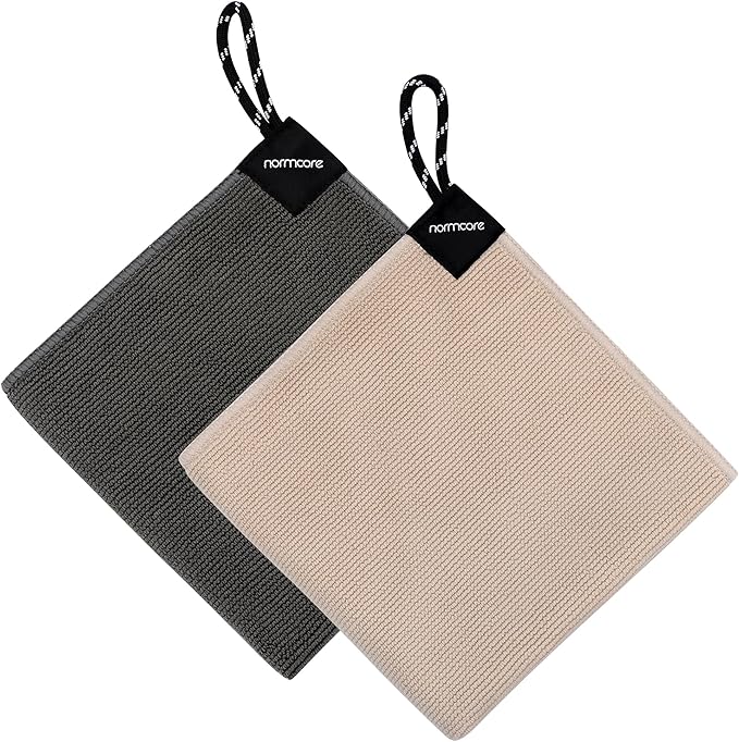 Normcore Barista Cleaning Towels 2 Packs, Microfiber Barista Cloth Set with 2 Color Assorted, Espresso Bar Accessories for Clean Steam Wand, Espresso Machine, Microfiber Cleaning Cloth