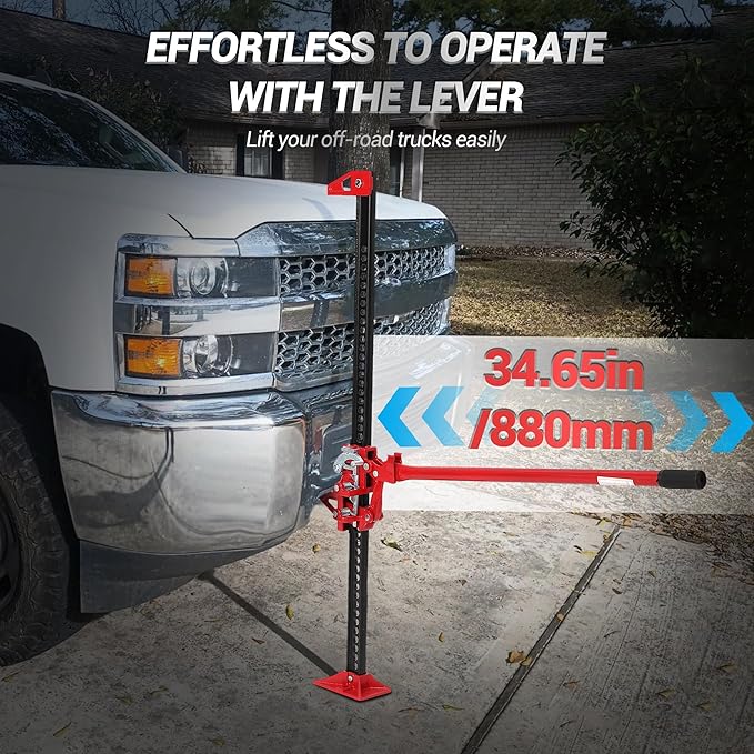 GarveeTech 48" Farm Jack, 3 Ton Capacity Ratcheting Off Road, Utility Heavy-Duty F-arm J-ack for Tractor, Truck, SUV, Lift Height 5.12-41.14 inches