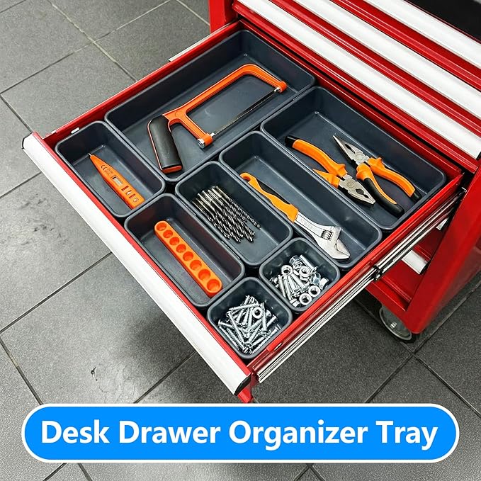 68PCS Tool Box Organizer, 5 Size Toolbox Drawer Organizer Tray, Desk Drawer Organizers, Garage Organization for Tool Chest Workbench Small Parts Widget