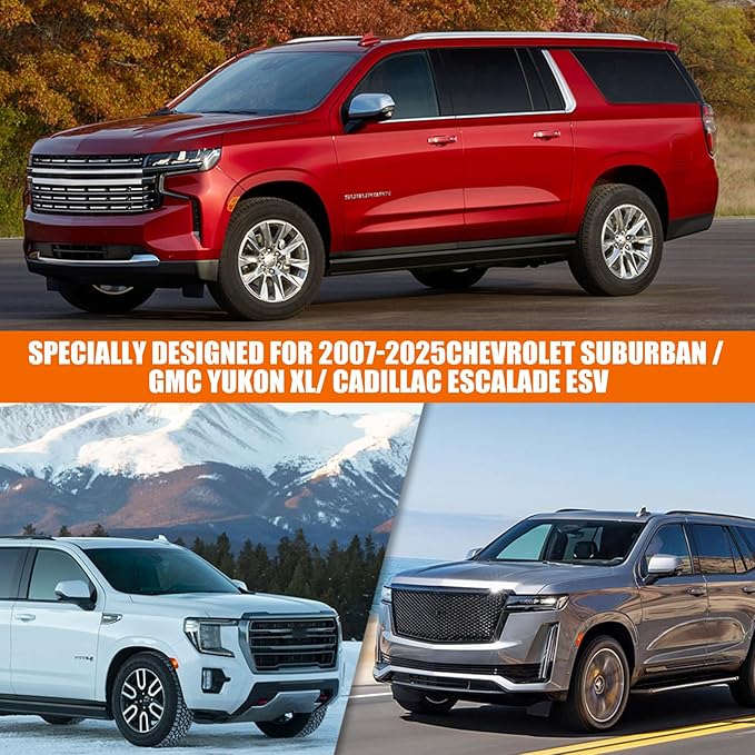 Waterproof Car Covers Replace for 2007-2025 Chevy Suburban/GMC Yukon XL/Cadillac Escalade ESV, 6 Layers Silver All Weather Car Cover with Zipper Door for Snow Rain Dust Protection
