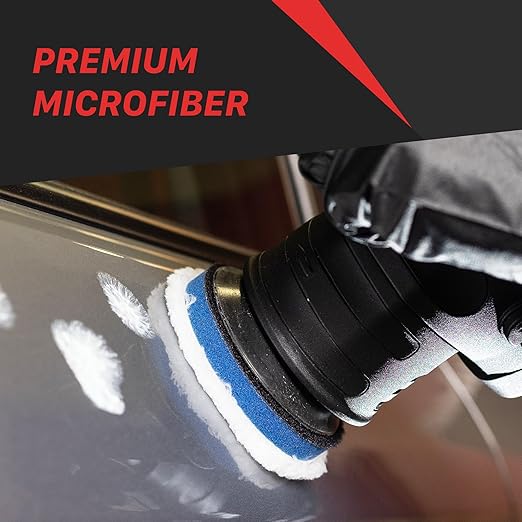 Maxshine 3" Universal Microfiber Polishing Foam Pad for Cutting – Ultra-Soft Microfiber with Hook & Loop – Compatible with DA & Rotary Polishers for Paint Correction & Heavy Cutting