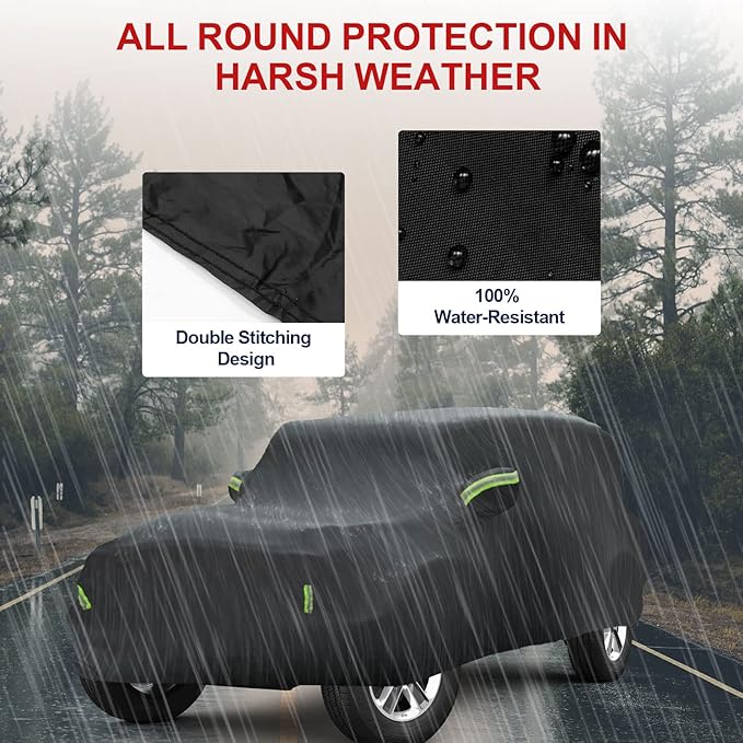Full Exterior Cover Custom，for Fit 1997-2023 Jeep Wrangler 2 Door JK JL TJ YJ CJ，210T Fabric is Windproof and Waterproof