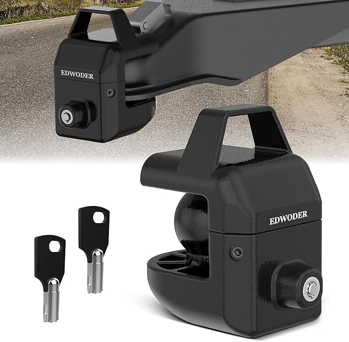 Trailer Coupler Lock N-LOK1 Heavy Duty Hitch Locks with Keys,Anti Theft RV Locks,ONLY Fit 2" Ball Coupler (2")