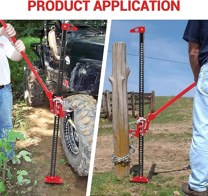 GarveeTech 3 T Farm Jack, 48 in Utility Farm Jack, 6600 LBS Capacity Ratcheting Off Road Utility Jack, Heavy-Duty Farm Jacks Foratv, Utv, SUV, Tractor, Truck, Universal Jacks