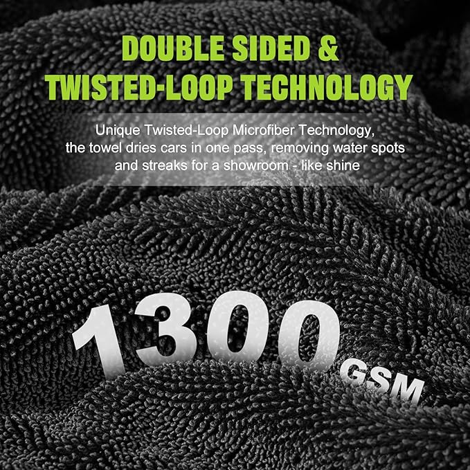 TTRCB Car Wash Kit, Car Cleaning Kit, 2PCS Car Drying Towel (36" x 24"), Car Wash Mitt, Microfiber Towels for Cars, Ultra-Absorbent, Streak Free, Car Detailing Accessories Supplies for SUV, RV, Trucks