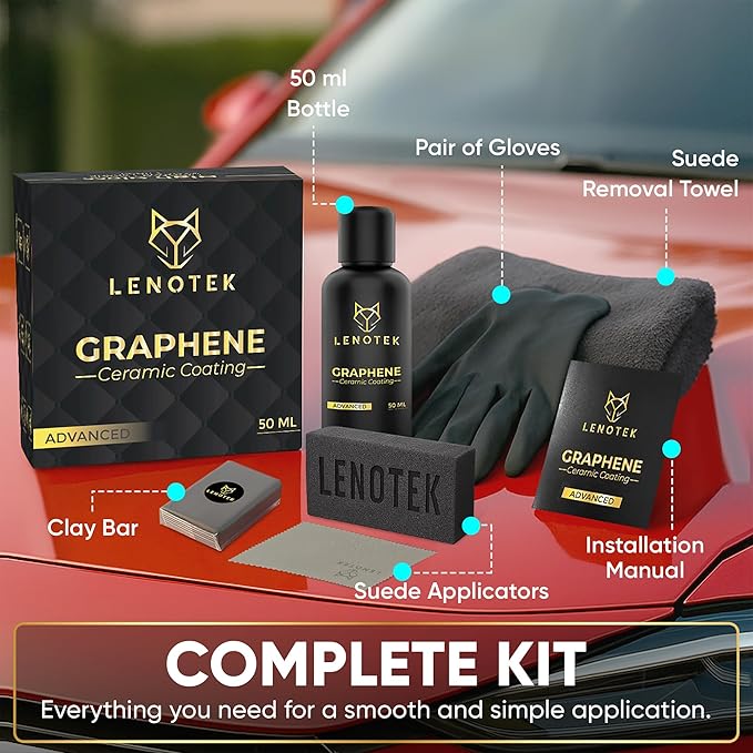Graphene Ceramic Coating for Car – 7+ Years Durability – Nano Shield for Automobile Paint – Anti Scratch Protection – Gloss Enhancer – DIY Detailing Solution – Shiny Exterior Finish